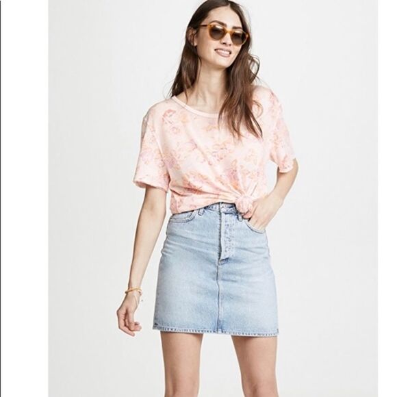 Free People Tourist Floral Design Pink Shirt Contemporary Feminine Casual - Picture 2 of 11